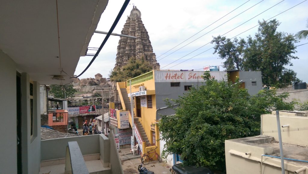Hampi Bazaar. View from Guesthouse Towards Temple.